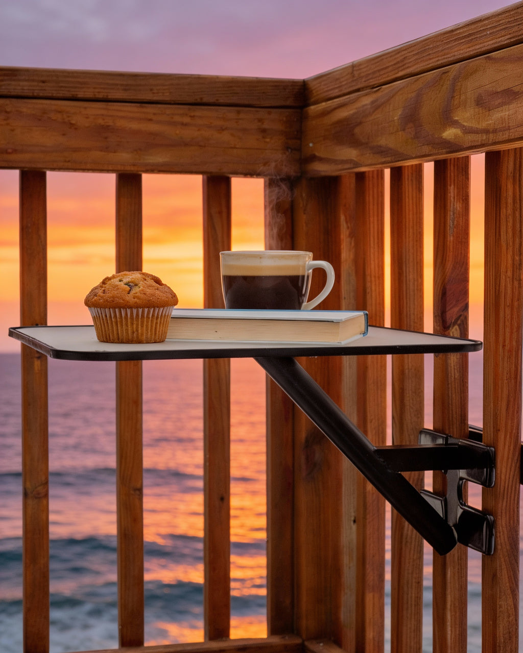 Balcony Deck Patio Railing Side Table