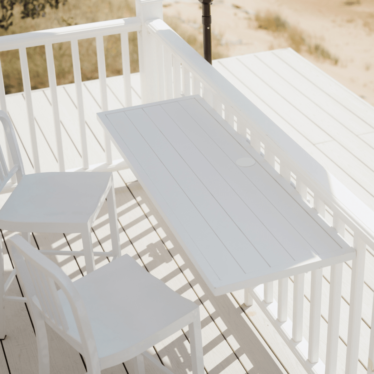 Railing Mounted Bar Table for Deck & Balcony Railings (Aluminum Black or White)