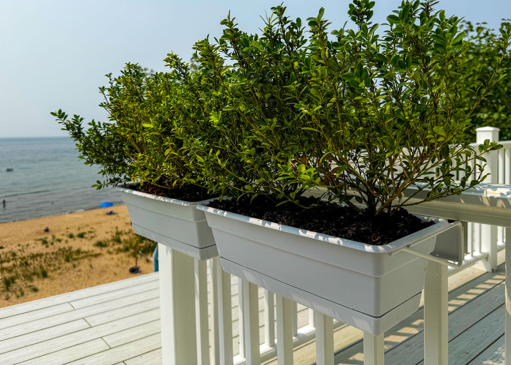 Railing Mounted Planter Box for Deck & Balcony Railings (Set of Two)