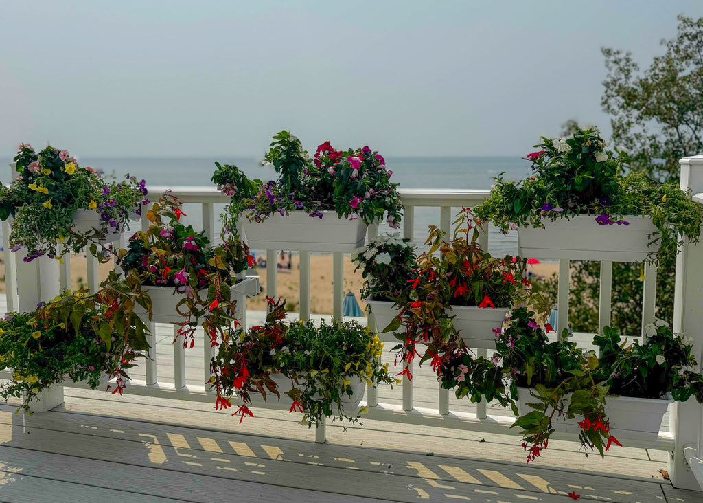 Railing Mounted Planter Box for Deck & Balcony Railings (Set of Two)