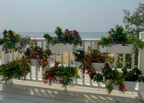 Railing Mounted Planter Box for Deck & Balcony Railings (Set of Two)